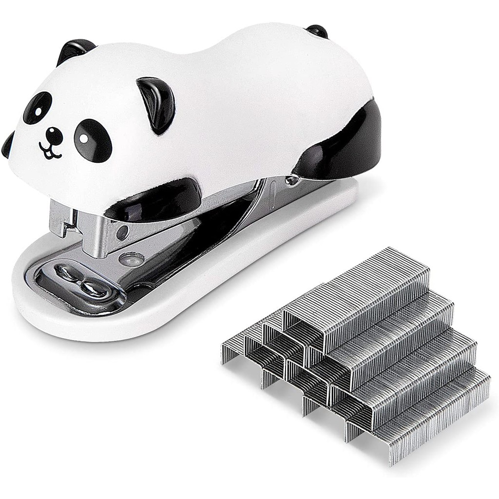 

Mini Cute Panda Desktop Stapler, Office Stapler, 12 Sheet Capacity, Includes Built-in Remover & 1000PCS No.10