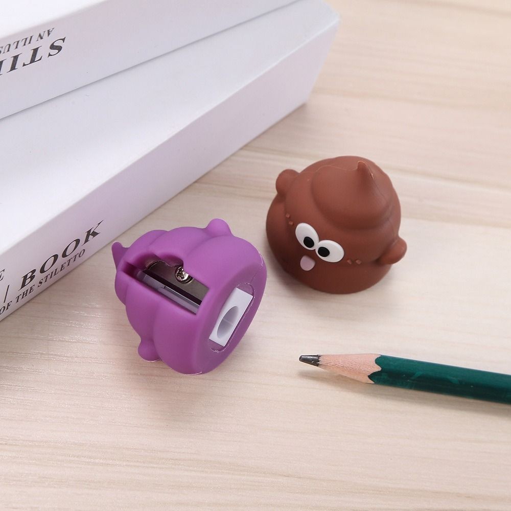 

Creative Poo Shaped Pencil Sharpener Manual Mini Cartoon Sharpener PVC School Supplies Stationery