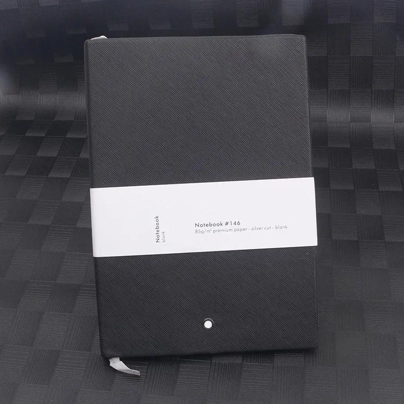 

Luxury A5 MB Notepads Black Leather Cover Agenda Handmade Note Book Periodical Diary Business Notebook Writing Stylish