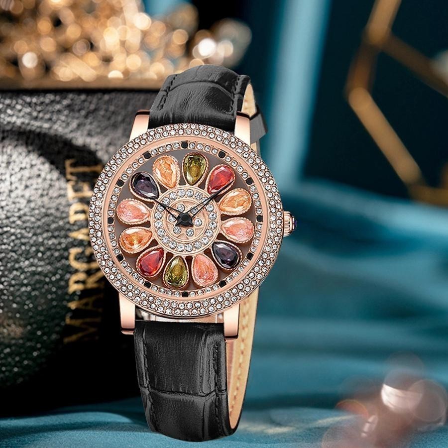 Ori Cristiano Aillen Jam Tangan Wanita 878 Kulit Leather Asli Analog Turbine Water Resistant 3 ATM