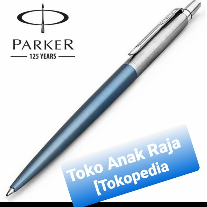 

[ N E W ] Pen Parker Jotter WaterlooBlue Ballpoint - Full Stainless Body