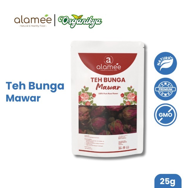 

Teh Bunga Mawar Rose Flower Kemasan Toples Flower Tea Organik Kering Dried Alami 25gr organikya