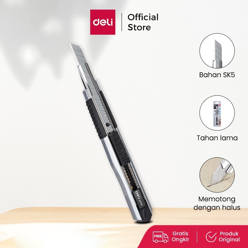 

Deli Cutter dengan pisau baja SK5 dan sistem kunci otomatis untuk penggunaan yang aman E2056