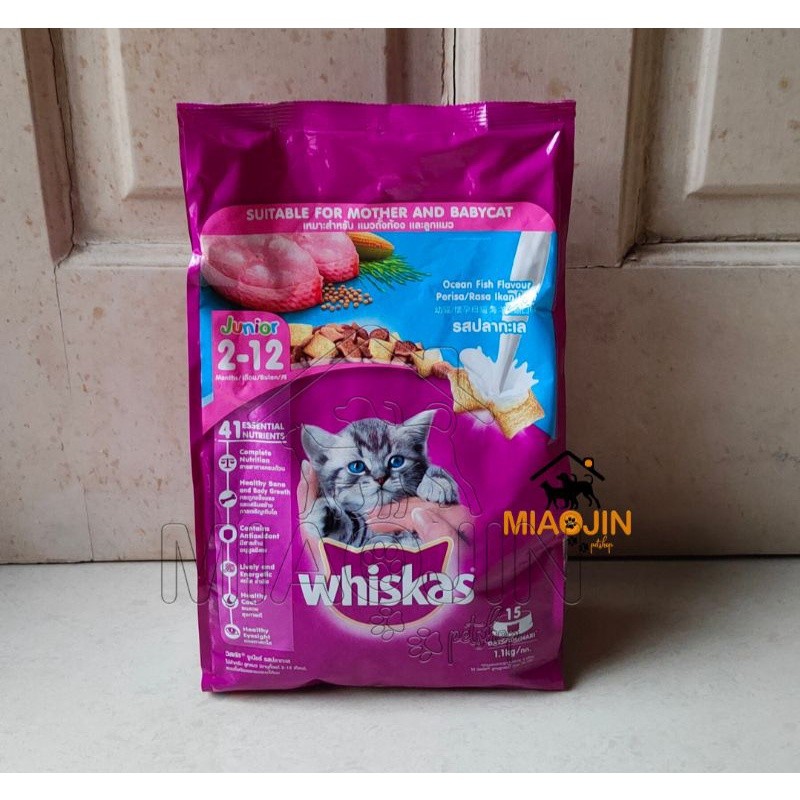 Whiskas Junior Ocean Fish 1.1kg- Makanan Kucing/Kitten Mother Baby Cat