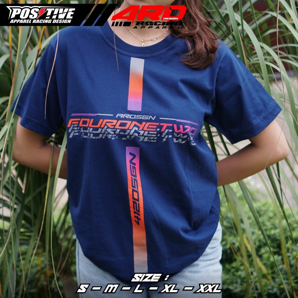 JERSEY RACING / kemeja / baju / ARD015 Kaos T-Shirt Original 412 For One Two Navy