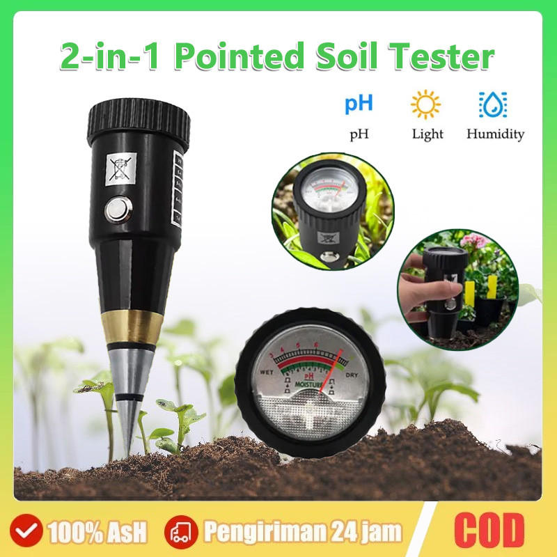 【Stok Siap】Alat Penggukur Tanah 2 in 1 Pen Type PH Meter Soil Analyzer Tester Meter Alat Ukur pH Tan