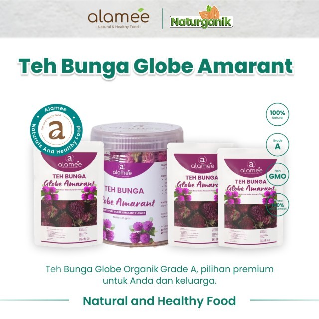 

ALAMEE Teh Bunga Globe Amaranth Tea Herbal Organik Kering Dried Flower Premium Naturganik