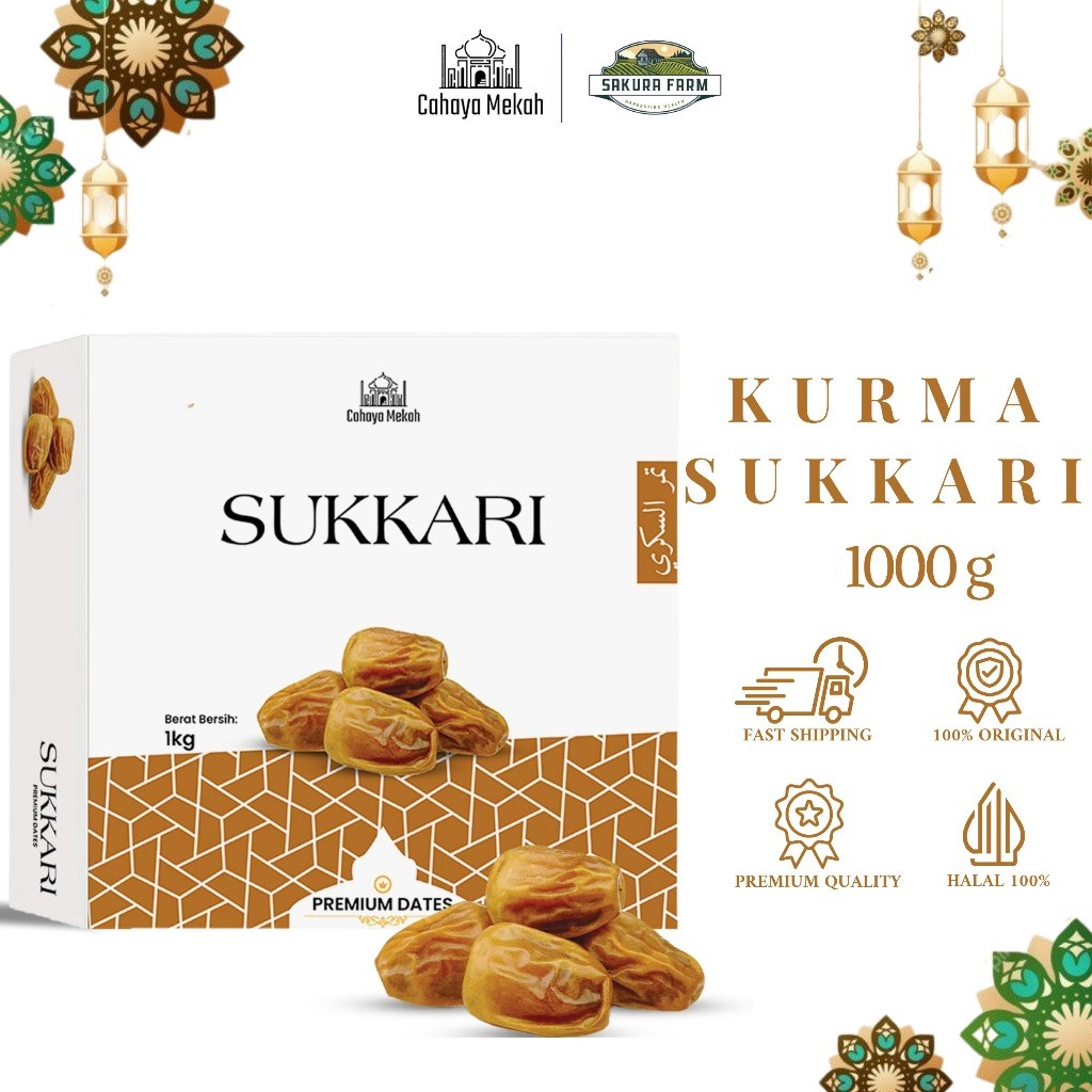 

Cahaya Mekah Kurma Sukkari 1kg Box Sukari Premium Original High Quality