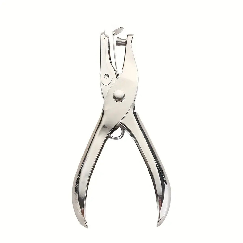 

1pc, Hand Held Metal Stationery Round Hole Diameter 6mm Hole Punch Pliers Hole Punch Paper Hole Punch Boxed Single Hole Punch