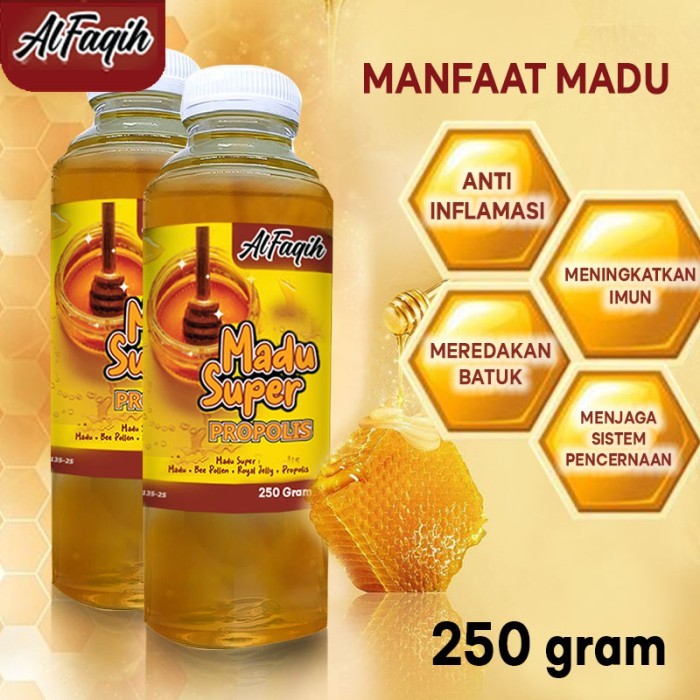 

best honey 250 gr madu super propolis al faqih extra royal jelly bee pollen
