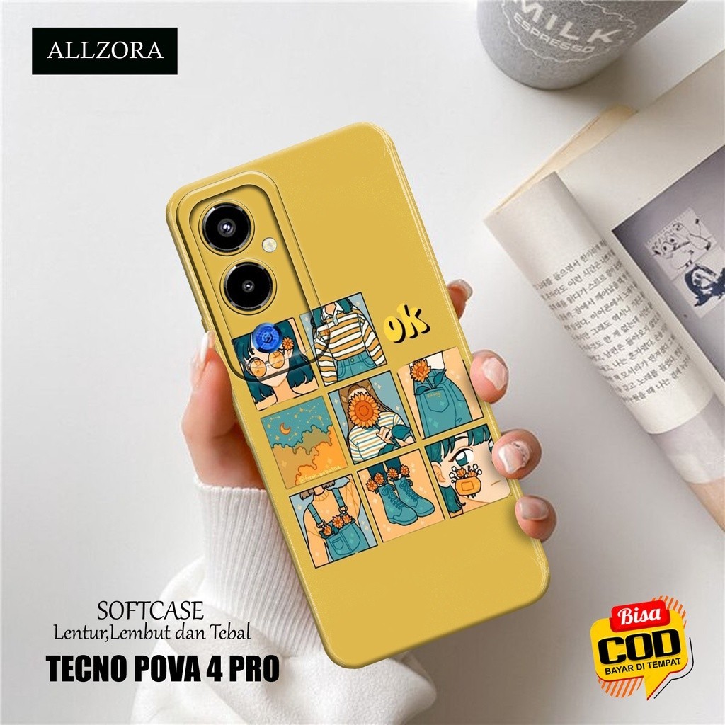 Softcase Hp Tecno Pova 4 Pro Terbaru - Casing Hp Tecno Pova 4 Pro Terbaru - Fashion Case AESTHETIC -