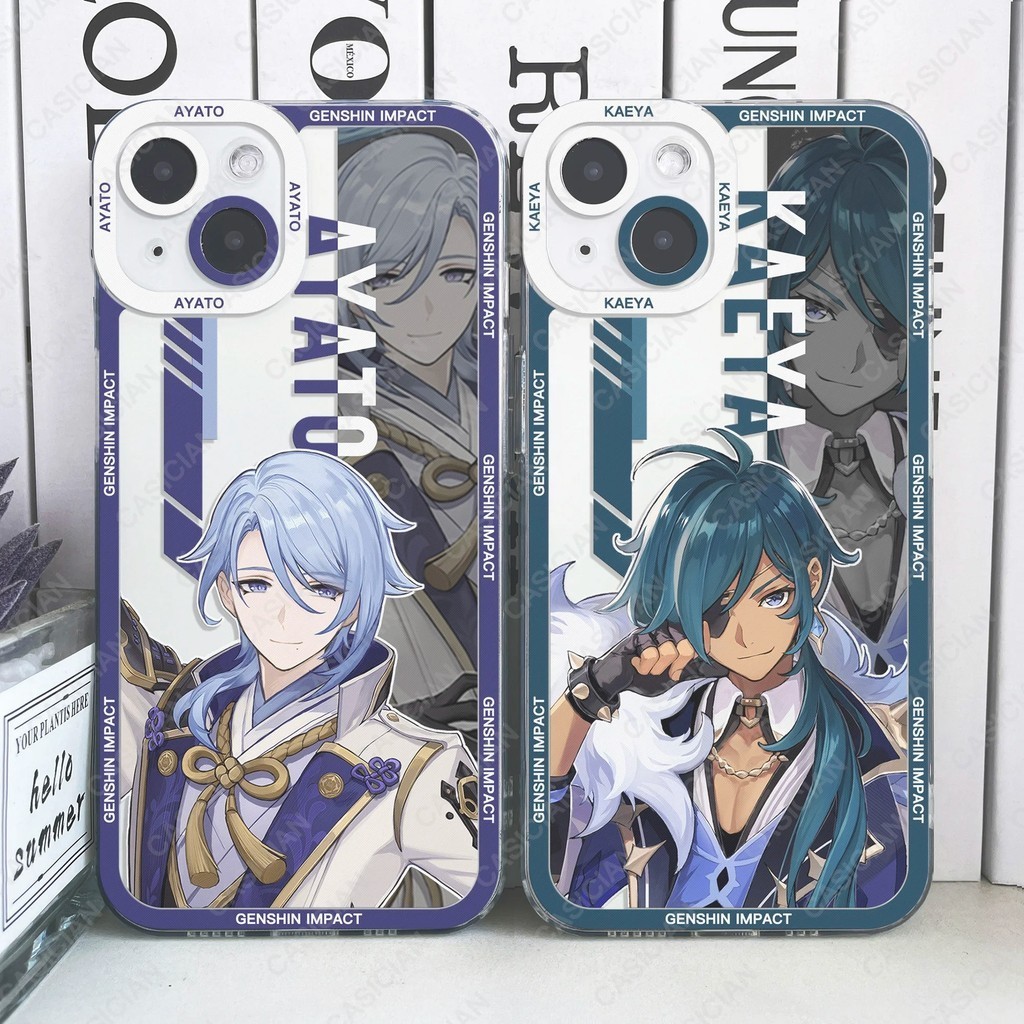 Jajan case Genshin Impact Kaeya Ayaka Ayato Keqing Klee Ningguan Kujou Sara Phone Case For iPhone 15