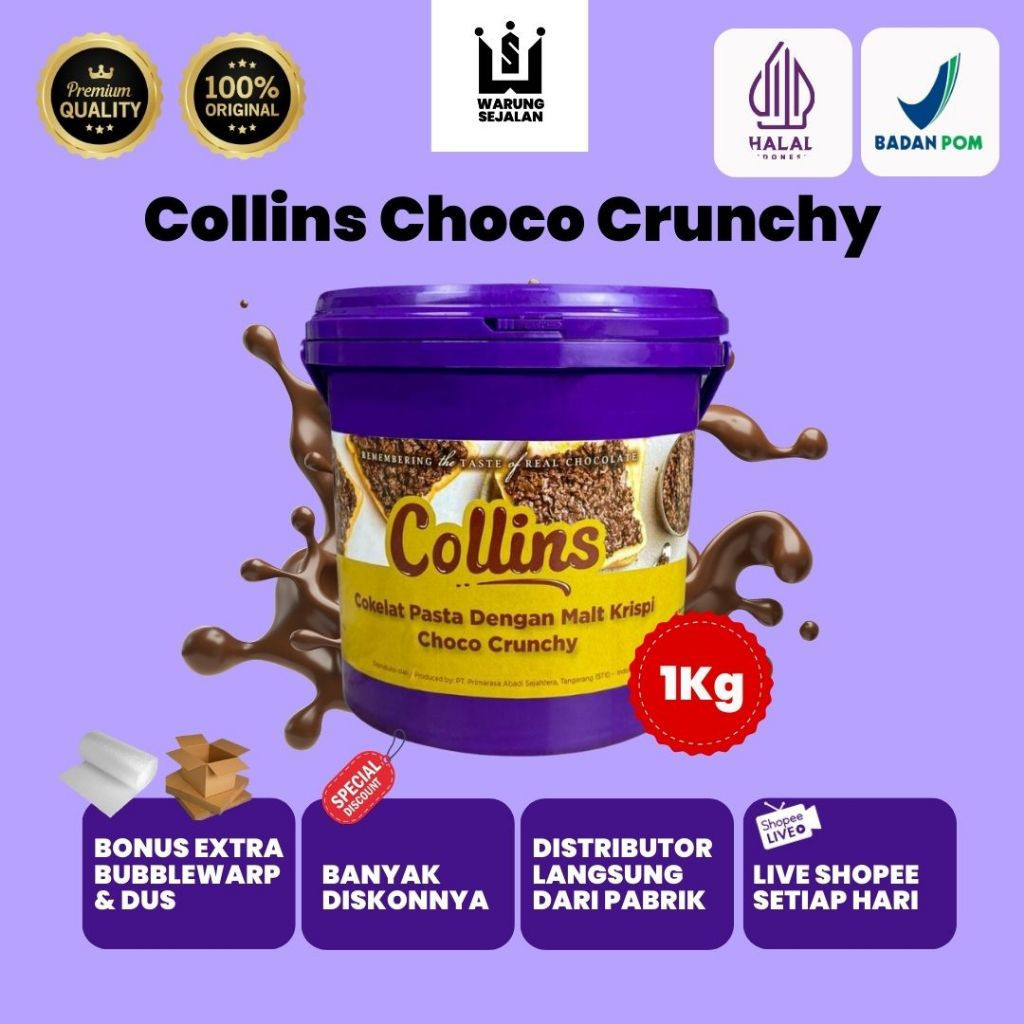 Collins Choco Crunchy 1kg murah viral coklat collins 1kg cruncy coklat collins crunchy 1kg collis ch