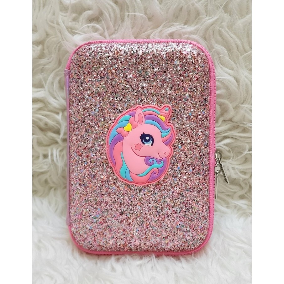 

[Ready] Tempat pensil model smiggle glitter Unicorn Import Premium - Pink Unicorn