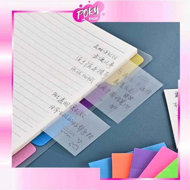 

POKY- S5881 Sticky Note Transparan Tahan Air Untuk Kantor Sekolah / Transparan Sticky Note 50 Lembar / Sticky Note Untuk Pelajar