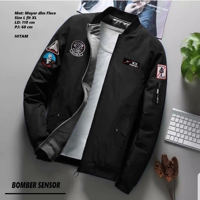 JAKET BOMBER PRIA / JAKET BOMBER BOLAK BALIK / JAKET BOMBER SENSOR