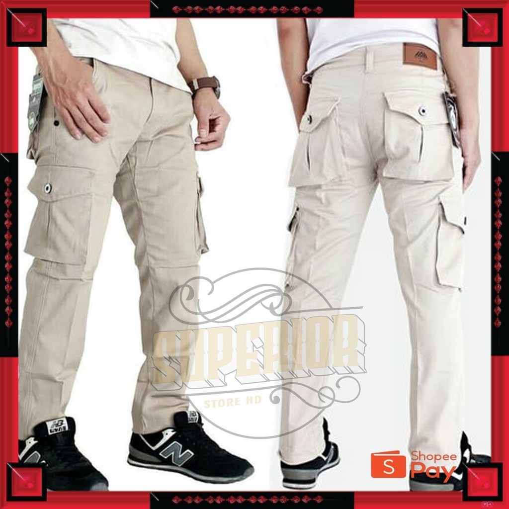 5.5 CARGO SALE // Celana Panjang Kargo Krem Muda PDL Gunung Kempol Pria