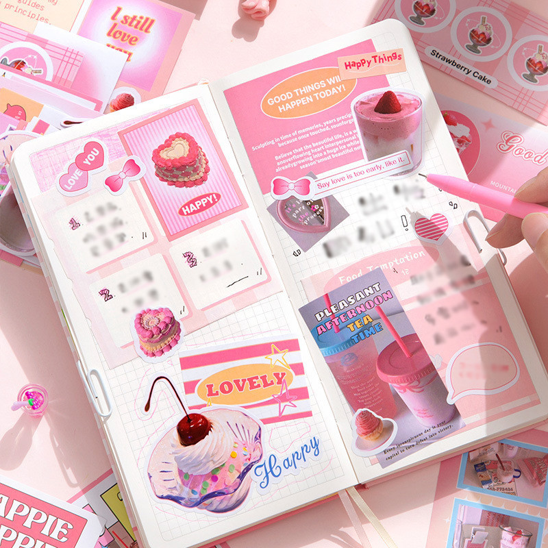 

[Readystock❤️COD]Paket Stiker Lucu Makanan Penutup Stiker Dekoratif Lucu Bahan Buku Besar Tangan Makanan Penutup