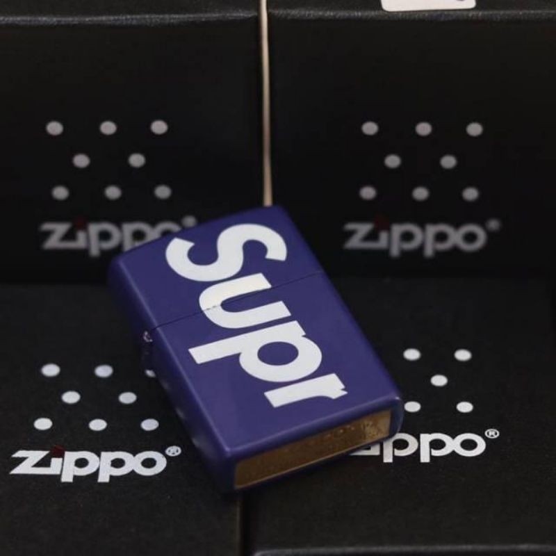 Korek Api Zipo Matte Supreme Biru Grade ORi Free Minyak 75ml dan Batu BPS