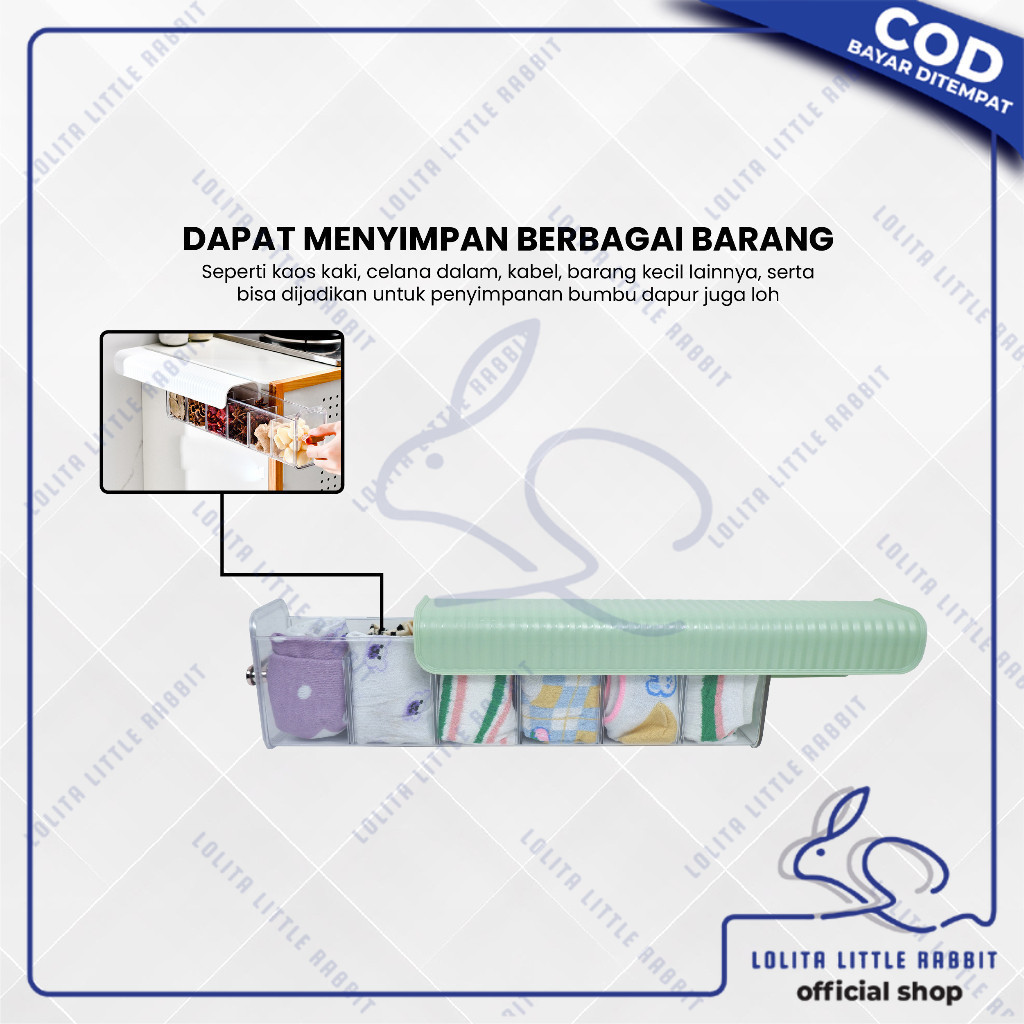 garansi lolita kotak penyimpanan serbaguna tempel dinding / kotak kaos kaki celana dalam kabel