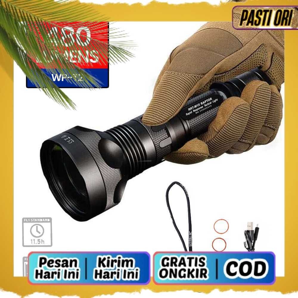 Senter LED JETBeam Senter Laser LED Raptor Flashlight WP-T2 480 Lumens - RRT-M1X