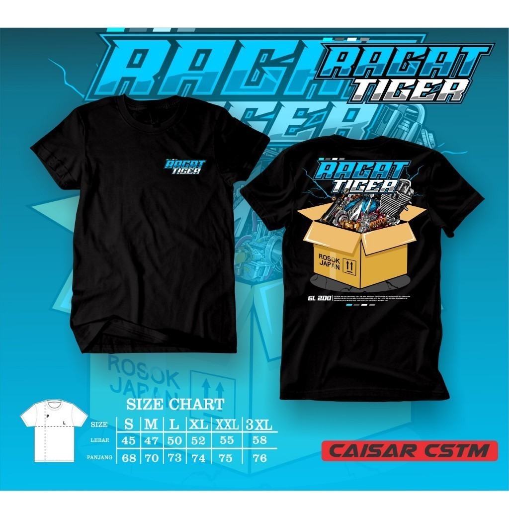 Baju Kaos Honda Ragat Tiger 2000 Gank Gang Revo Lama Herek Herex Distro Original caisar custom