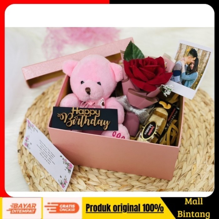 

[[MABIN]] PROMO Kado Ulang Tahun Hadiah Anniversary Hampers Ultah Hampers Lebaran Montes+HBD, Pita Putih