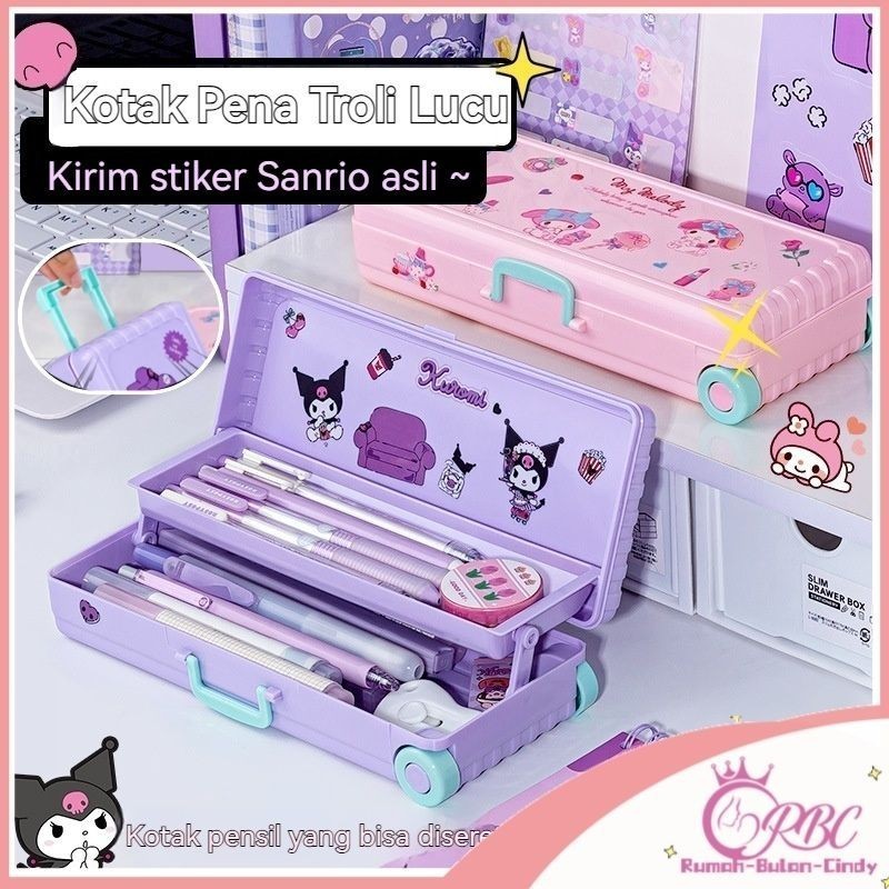 

【Penjual Lokal】Sanrio Seri Anime Kartun Pensil Kasus Troli Kotak Alat Tulis Lucu Kuromi/Melody/Yugui Anjing/Pacha Anjing Pensil Kapasitas Besar Kotak Penyimpanan Alat Tulis Hadiah Anak-anak