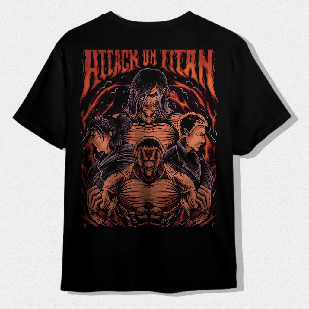 PROMO CDDY.ID - Premium Japanese Streetwear - T-Shirt Attack On Titan - Erem vs Reiner - DS0345 MURA