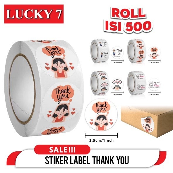 

[ 1 Roll 500 Pcs ] Sticker Label Makanan Ucapan Thank You For Your Order