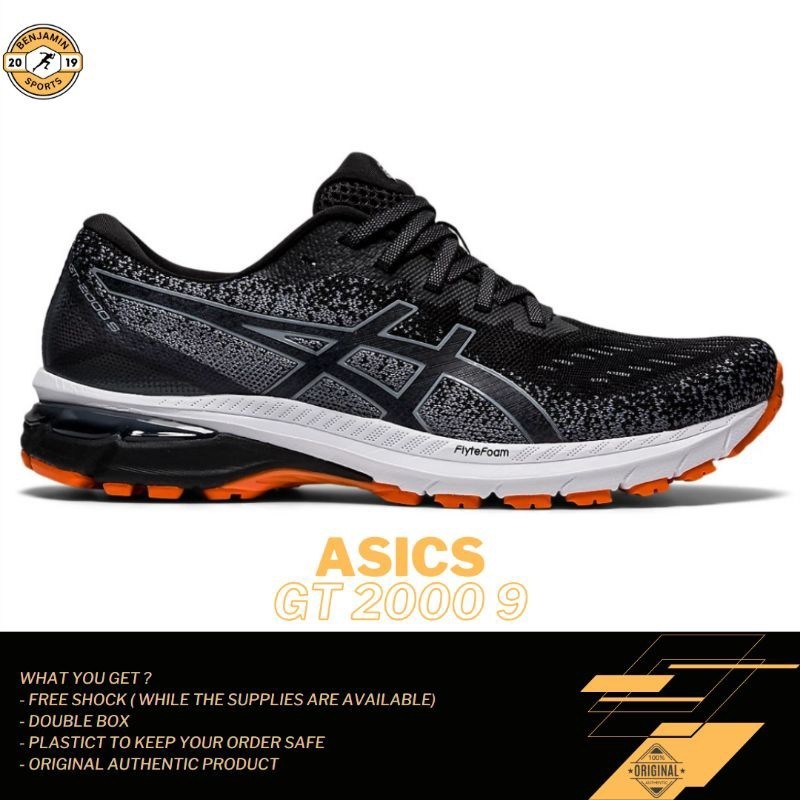SEPATU LARI PRIA ASICS GT 2000 9 Black Original