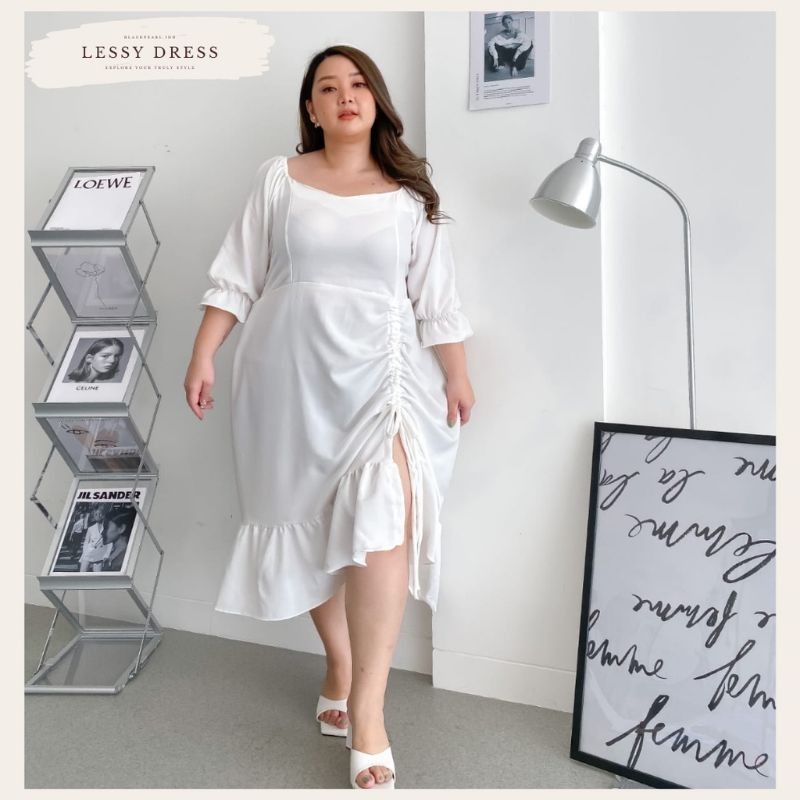 (S-4L) / YUCCY DRESS SABRINA/DRESS JUMBO/DRESS SERUT/DRESS SERUT PAHA/MIDI DRESS KOREAN/MIDI DRESS S