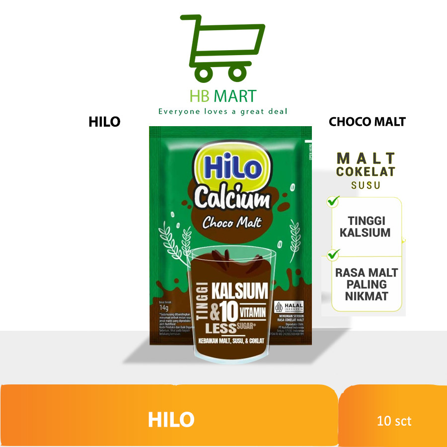 

HILO CHOCO MALT HI CALCIUM 10 Sch – Malt Cokelat Susu Berenergi Tinggi