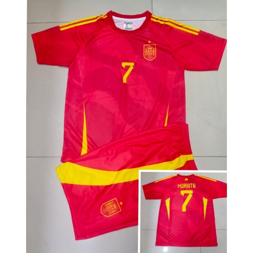 JERSEY SETELAN SPANYOL-KAOS SETELAN ANAK SPANYOL HOME 2024
