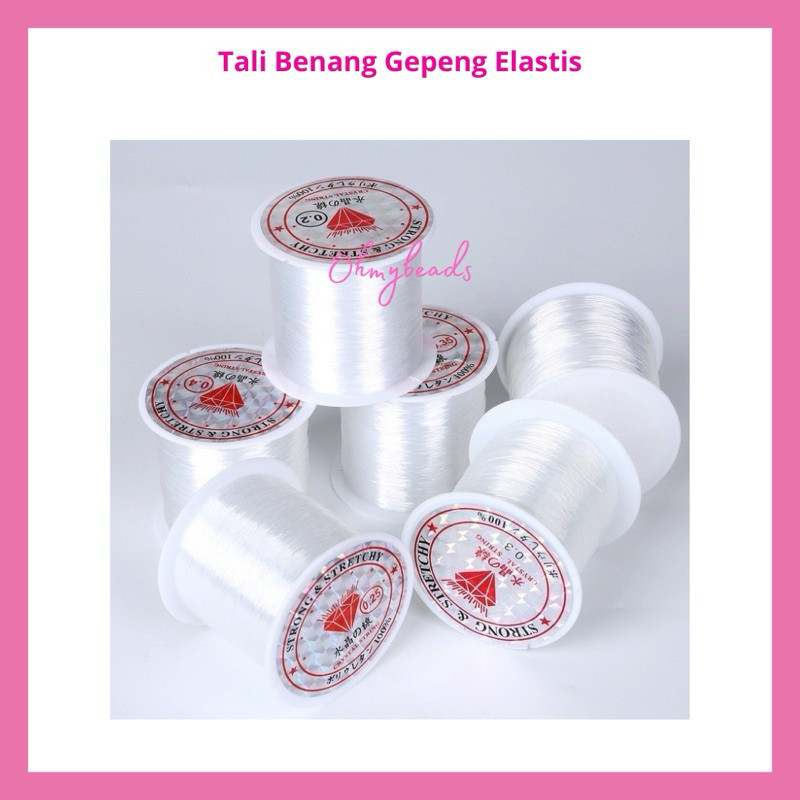 

Tali Benang Pipih Gepeng 1 Roll 70 Meter / Senar Elastis Pipih Gepeng Premium