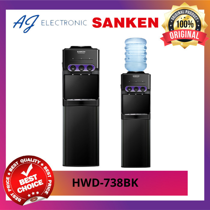 DISPENSER SANKEN HWD-738-BK / HWD738BK / HWD-738 , GALON ATAS