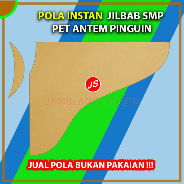 Pola Instan Jilbab Bergo SMP Pet Antem Cutting Pingiun | Aneka Pola
