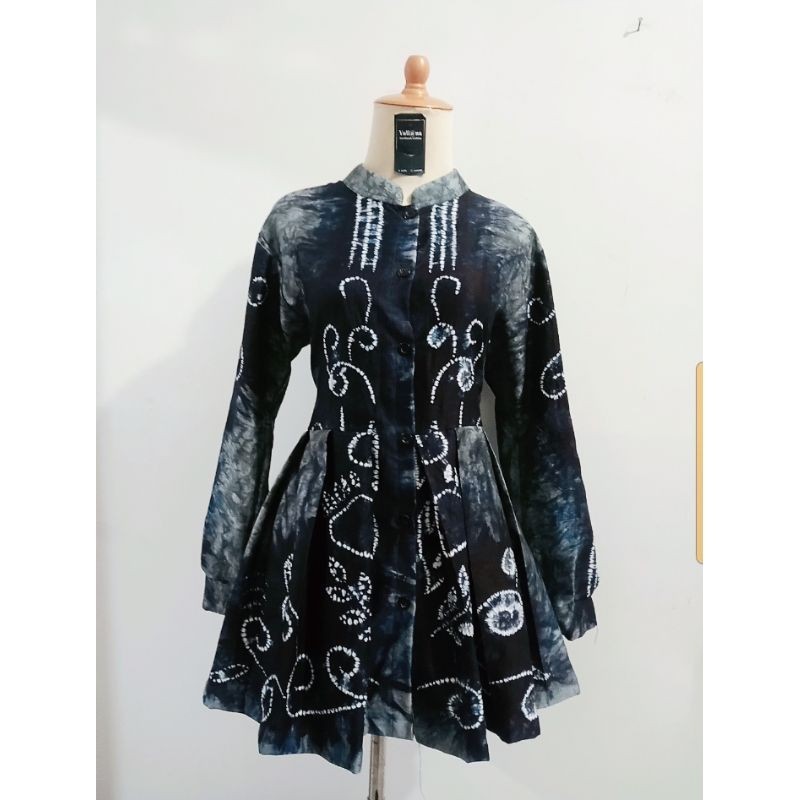 atasan/semi tunik SASIRANGAN khas banjarmasin mode lipit/ GAMIS MODEL BARU MURAH