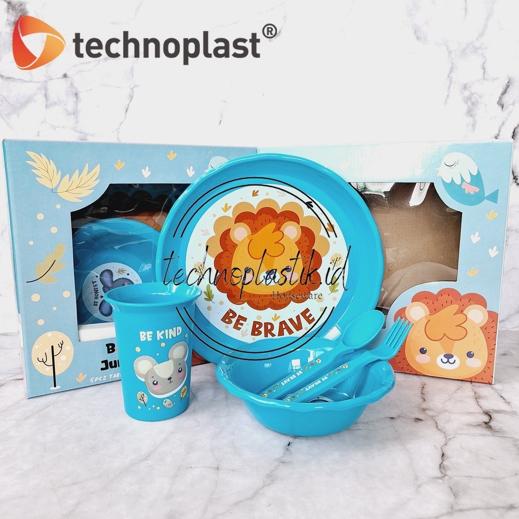 TECHNOPLAST Baby Jungle  Round Tableware Set  Peralatan Makan Baby Set