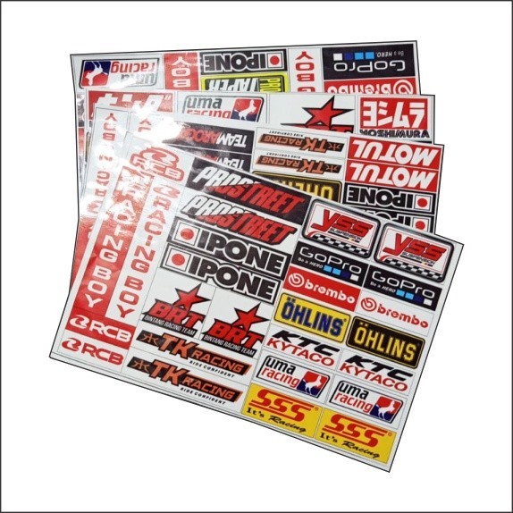 Sticker Stiker Pack Logo Emblem Racing Sponsor RCb Racing Boy Hologram