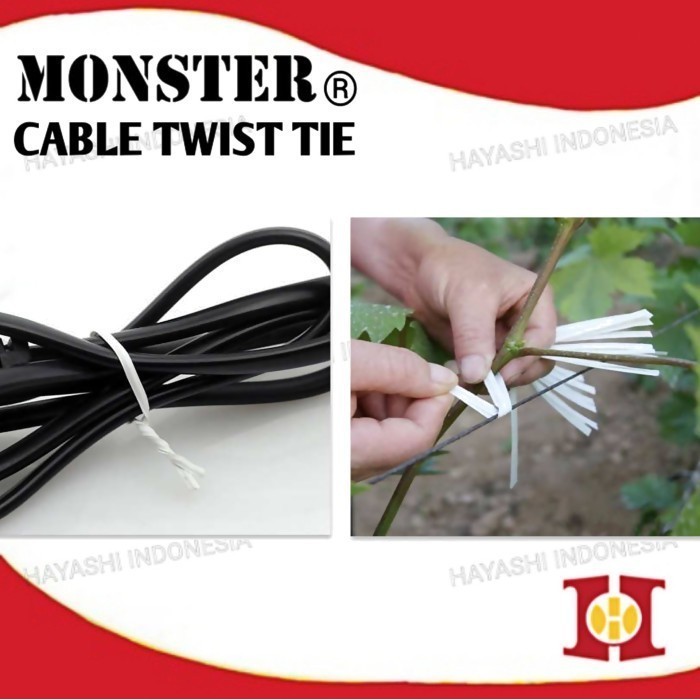 

Twist Tie Cable Pengikat Kabel Pemotong 30 50 100 M Hitam Putih Warna - 30M White, Tanpa Bubble