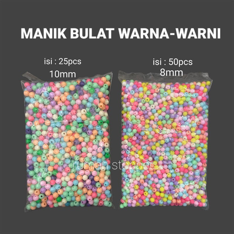 Terlaris Manik manik bulat akrilik doft 8mm-10mm mix warna