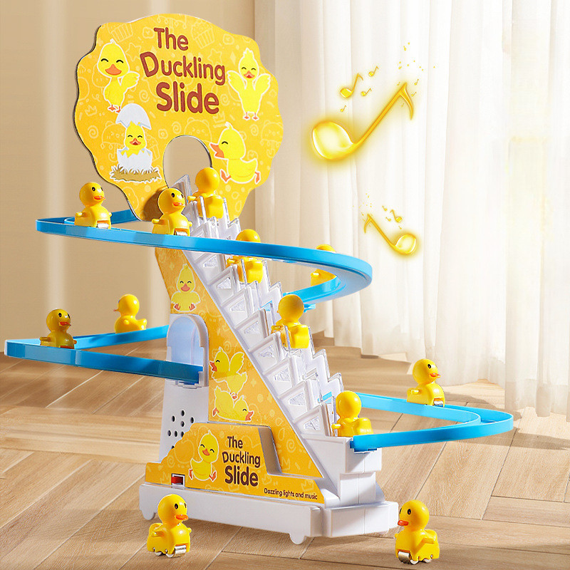 Mainan Anak-anak Bebek Kecil Tangga Otomatis Memanjat Anak-anak, Jalur Listrik Mainan Edukasi Bebek 