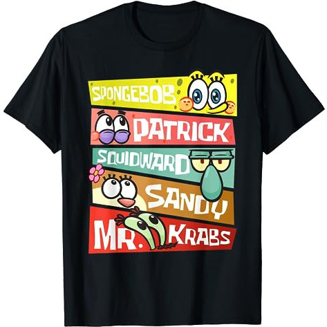Kaos Mademark x SpongeBob SquarePants - SpongeBob Patrick Squidward Sandy Mr Krabs SpongeBob Fans T-