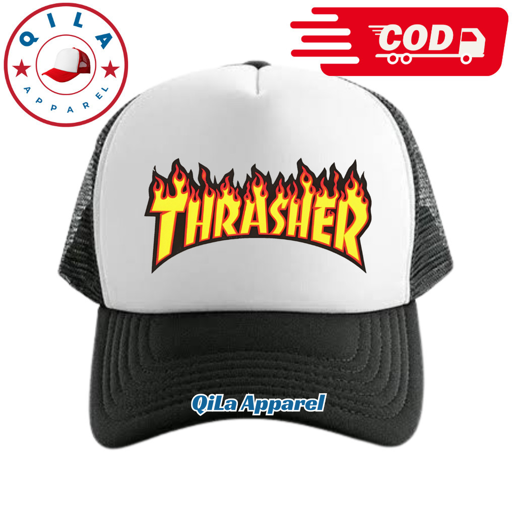 QiLa Apparel Topi Trucker THRASHER - Topi Distro THRASHER Logo - Topi TRASHER Premium - Topi Pria De