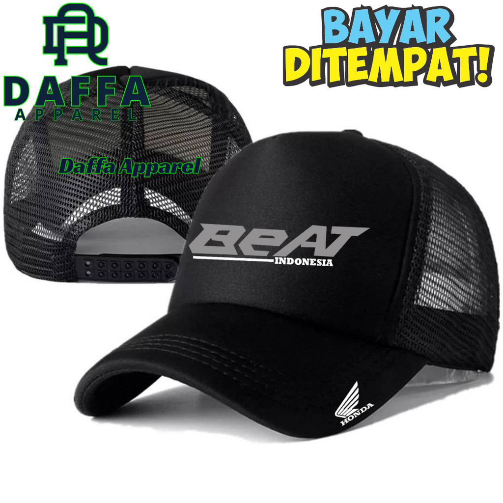Daffa Apparel Topi Trucker HONDA BEAT - Topi Distro HONDA BEAT Logo - Topi HONDA BEAT Premium - Topi