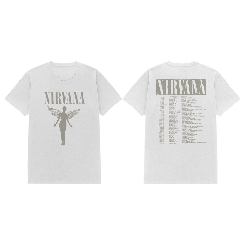 【COD】 Rockerstar T-shirt Band Nirvana In Utero Tour White