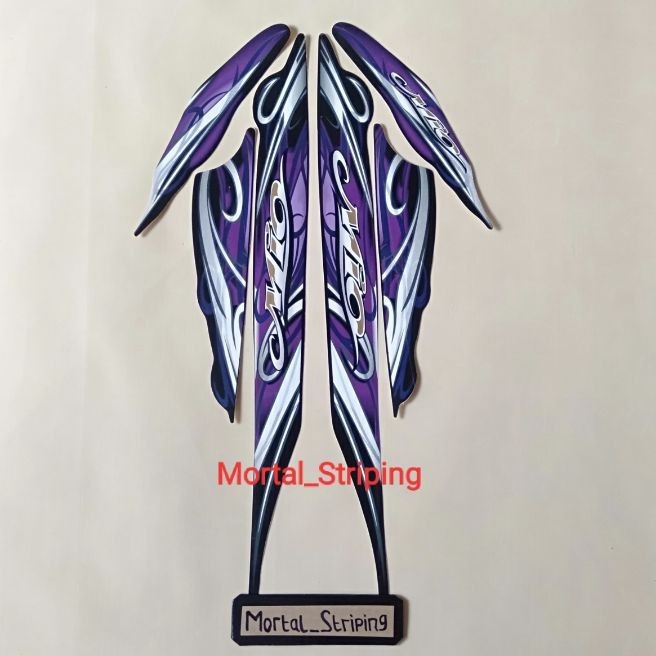 STIKER STRIPING & LIS BODY MIO SPORTY 2010 2011 HITAM UNGU STANDAR TERLARISS