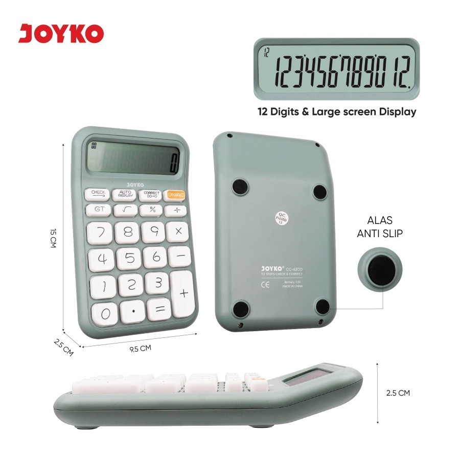 

Kalkulator Stylist JOYKO CC-62CO / Calculator Cek Ulang Pastel Color Fancy CC62CO RB9