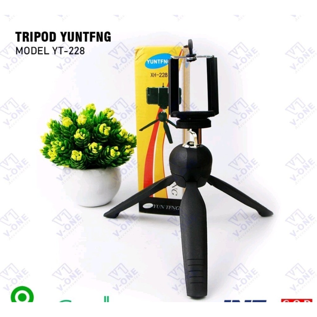 TRIPOD YUNTENG YT228 | Tripod HP Vlog Camera Minipod Kamera Bisa Buat Kamera Dan Handphone